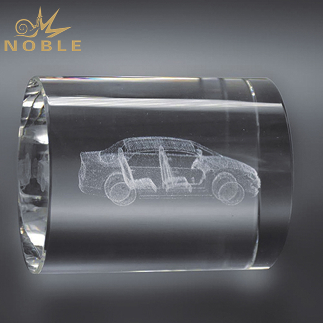 Round Crystal Award With 3D Engraving Logo 1