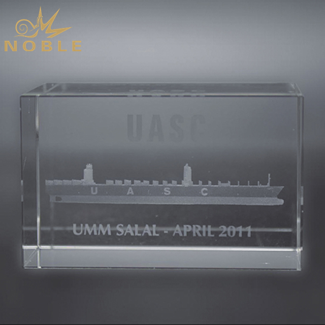 Laser Engraved 3d Sail Boat Crystal Cube 1
