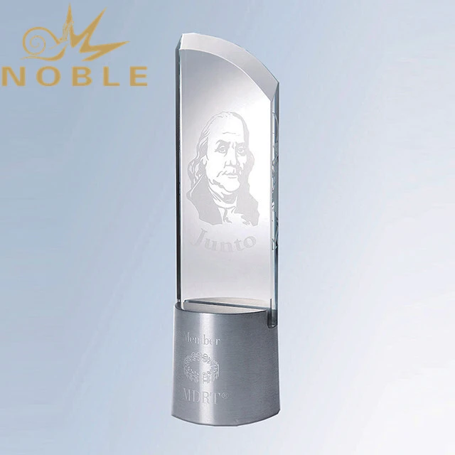 Excellent design Custom crystal plaque with metal base 1