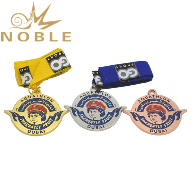 Wholesale Gold Silver Bronze Metal Medal With Ribbon 1