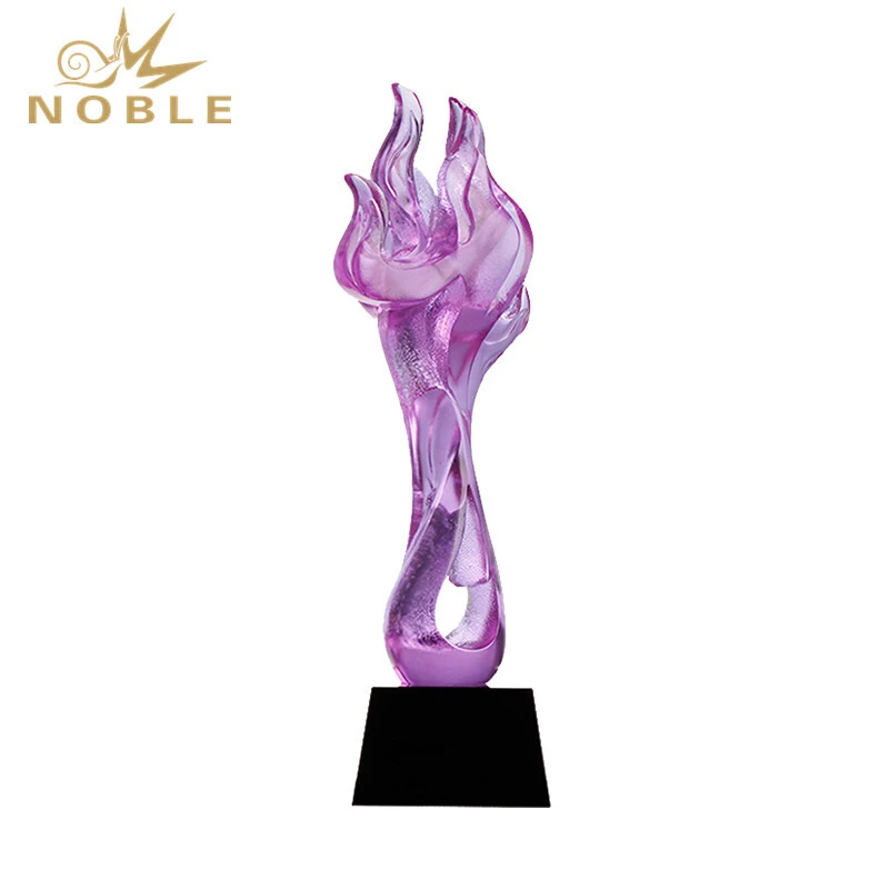 Latest Flame Designed Liuli Crystal Art Craft Trophy 1