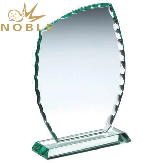Excellent design high quality custom engraving jade glass plaque 1