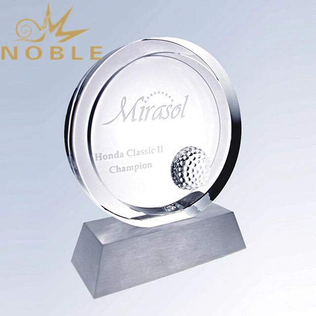 Custom sports crystal golf award 1
