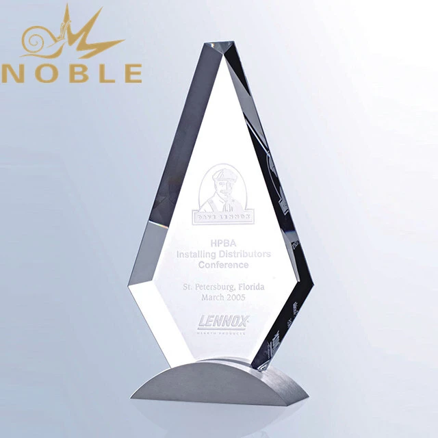 Clear crystal plaque with your logo sandblasted 1