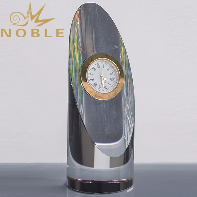 Noble high quality custom crystal column clock award 1
