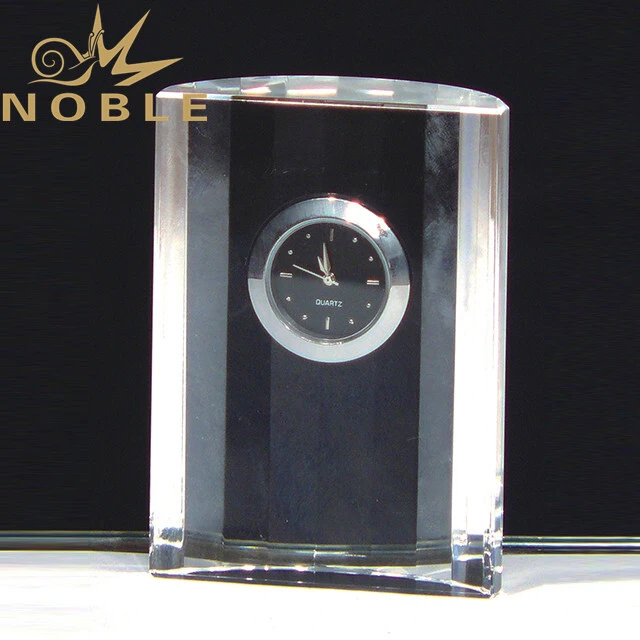 Free engraving Crystal clock as business gift 1