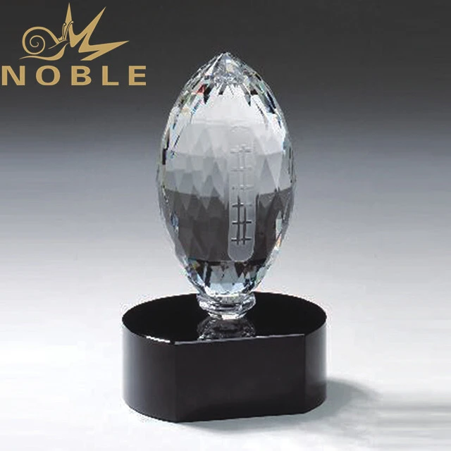 Diamond cutting custom crystal football award 1