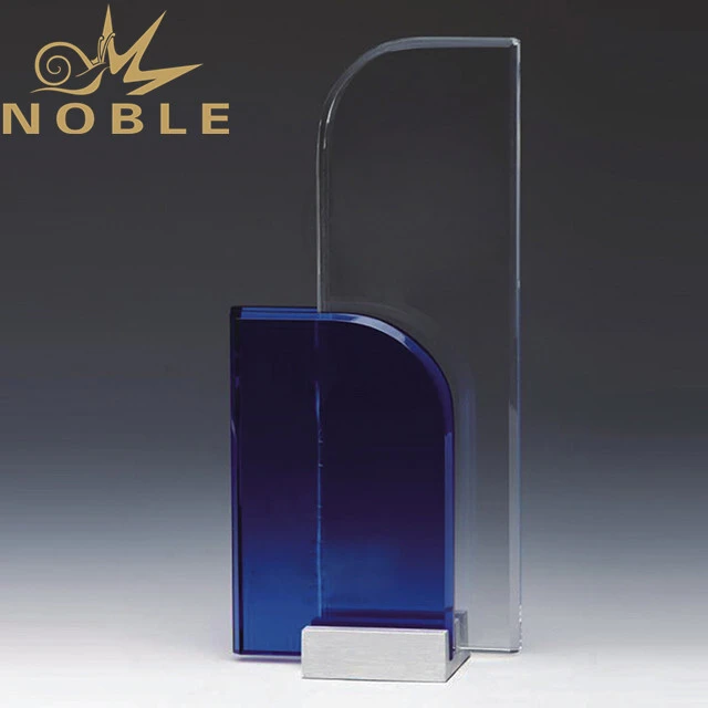 Blue crystal plaque with free engraving 1