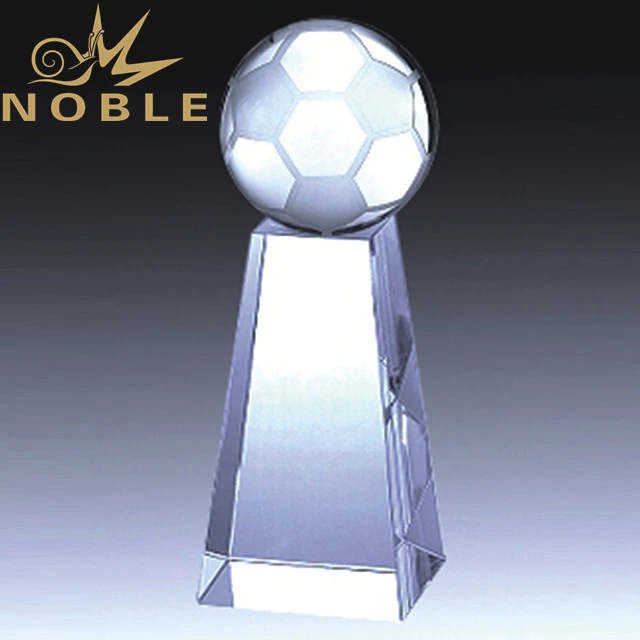 Customized sports crystal soccer trophy 1