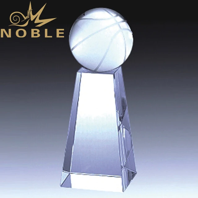 Crystal basketball trophy with custom engraving 1