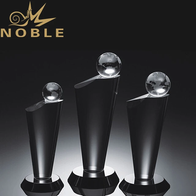 High quality blank crystal globe trophy 1