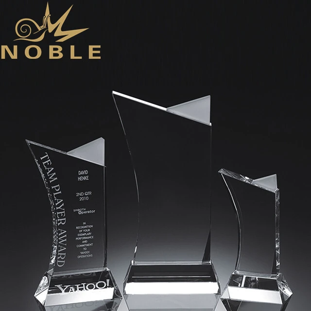 Customized crystal plaque team player awards 1