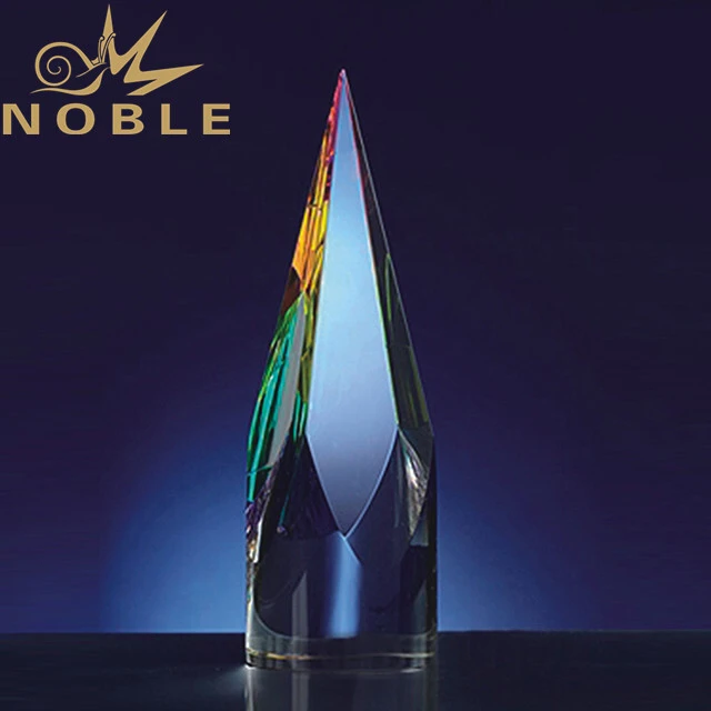 High quality custom crystal trophy award with colorful printing 1