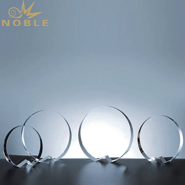 Blank Crystal Circle Plaque Round Optical Crystal Paperweight 1