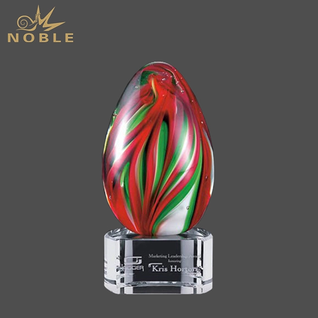 Color Blown Art Glass Trophy 1
