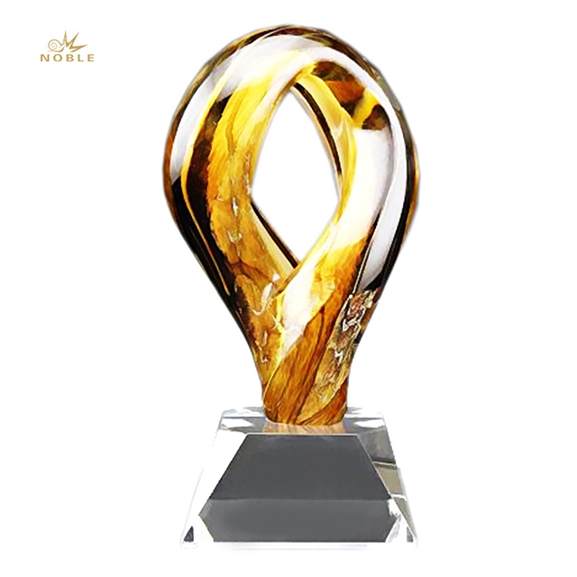 Noble High Quality Colorful Art Glass Trophies 1