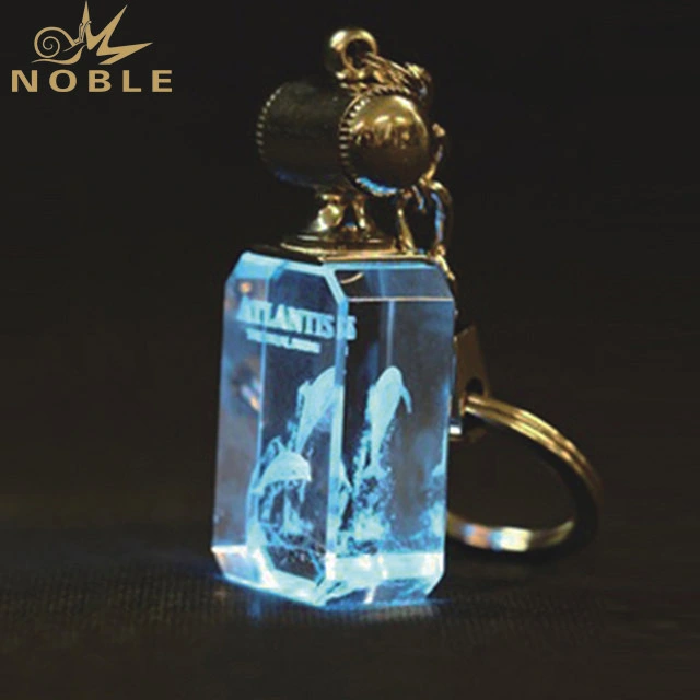 2019 Noble New Product  Personalized Customized 3D Laser Crystal Key Chain As Souvenir 1
