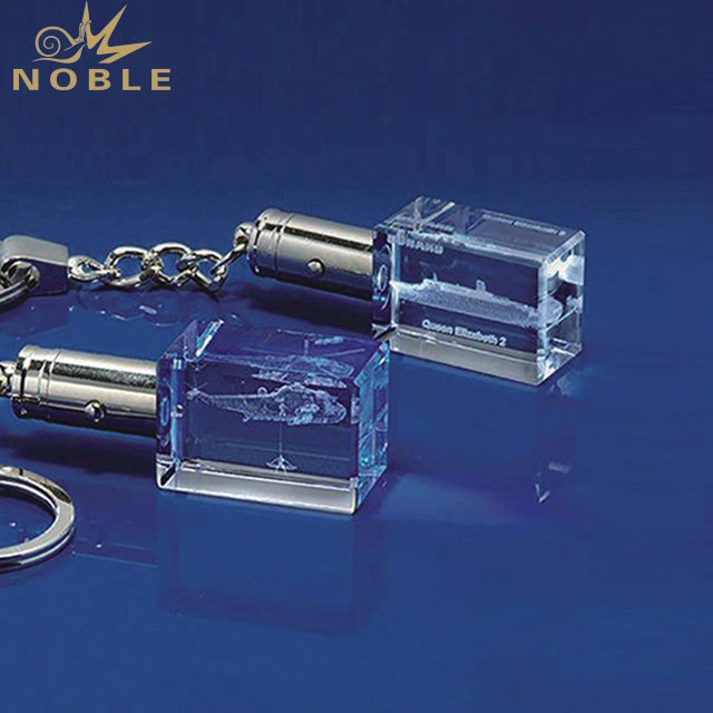 2019 Noble Custom High Quality 3D Laser Engraving K9 Crystal Glass key Chain 1