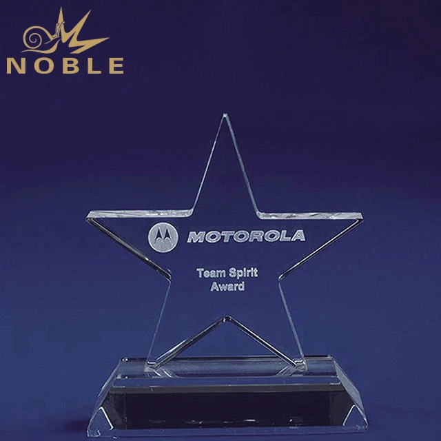 2019 Noble Best Selling 3D Laser Engraving Creative Star Shape Crystal Trophy 1