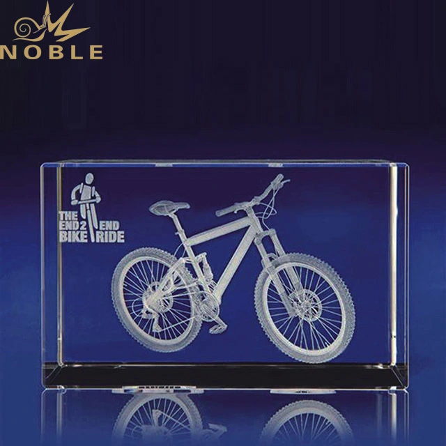 2019 Noble Factory Direct Sales 3D Laser Crystal Trophy Prize for Mountain Bike Trophy 1