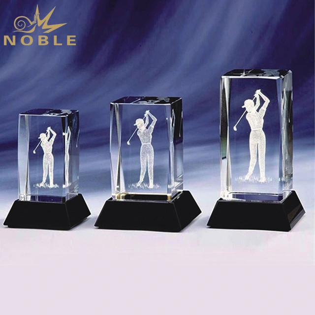 2019 Noble 3D Laser Engraving Optical Crystal Golf  Design Sports Award Trophy 1