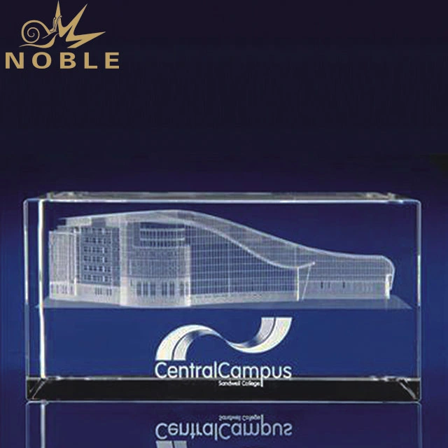 2019 Noble Custom 3D Laser Engraved Crystal Cube Trophy 1