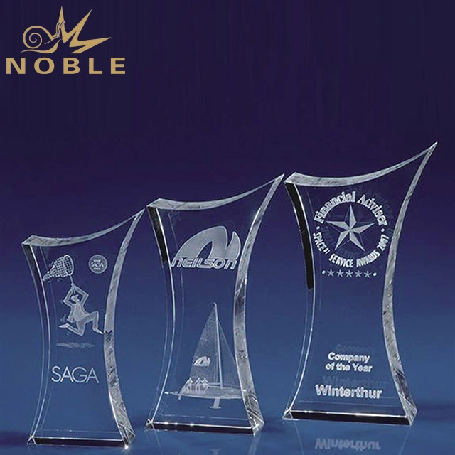 2019 Noble Cheap Crystal 3D Laser Trophy With Stand 1