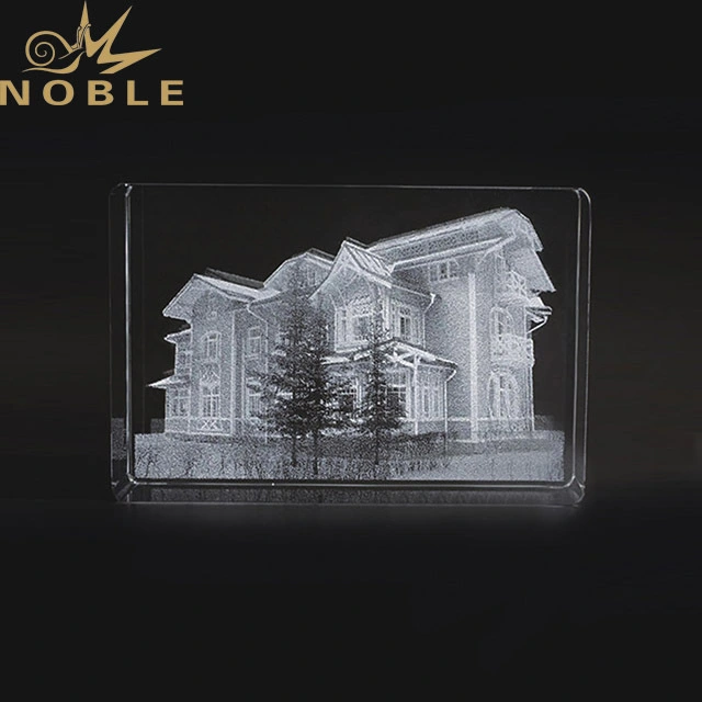 2019 Noble Custom High Grade 3D Laser Crystal Carved Glass Rectangle Shape Trophies And Awards 1