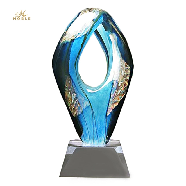 2019 Noble Beautiful In Colors Art Glass Trophy from Yiwu Factory 1