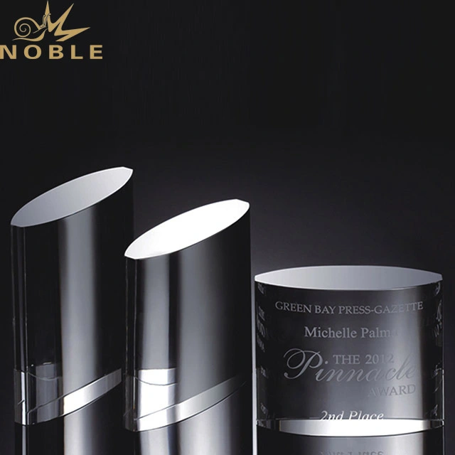 2019 Noble Engraved Logo Octagon Shape glass trophy K9 Crystal 1