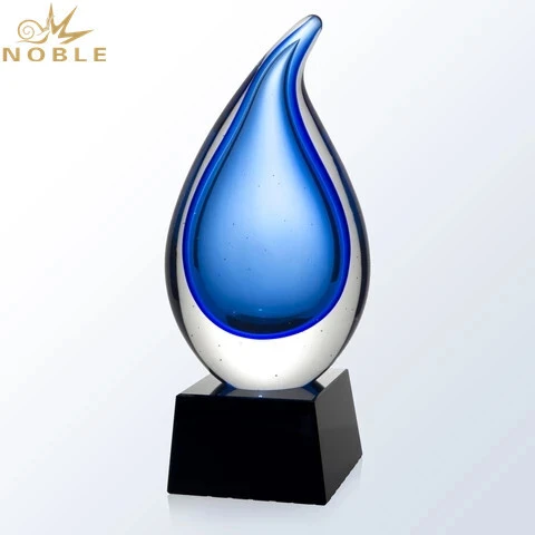 Colorful Art Glass Water Drop Trophy 1