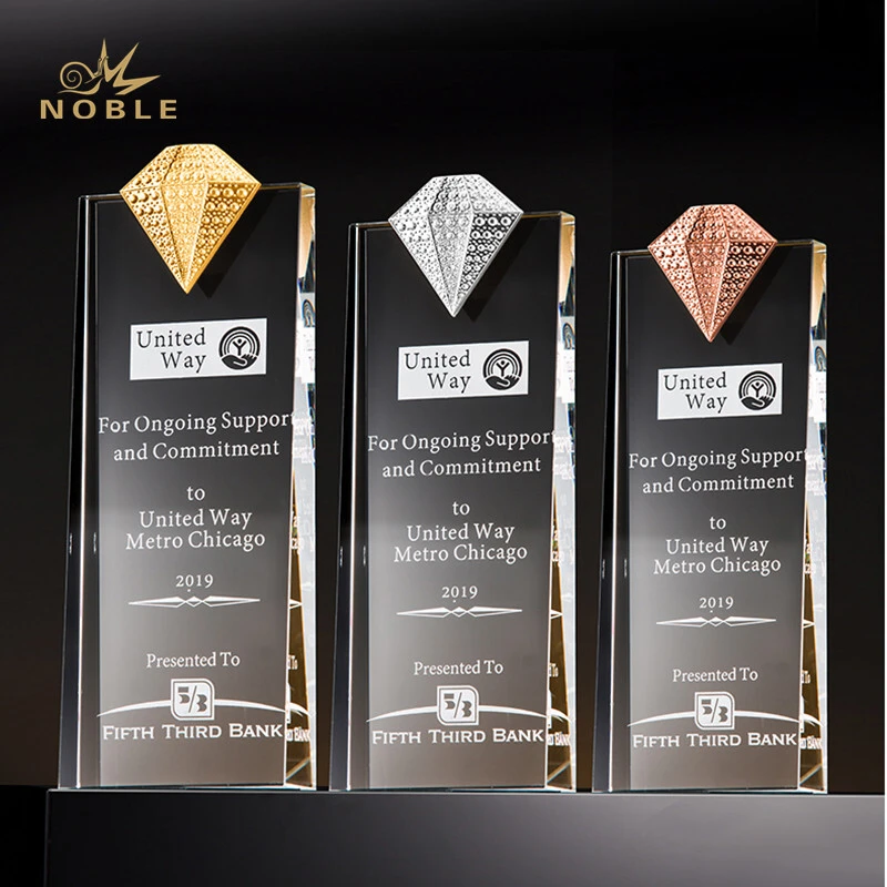 Custom Diamond on The Top Crystal Trophy 1