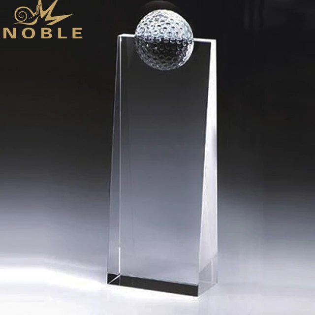 Wholesale Engraving Golf Trophy Optical K9 Crystal Award Plaques 1