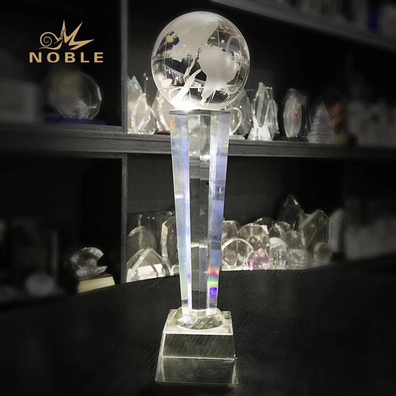 20th anniversary gift Golbe Crystal Trophy 1