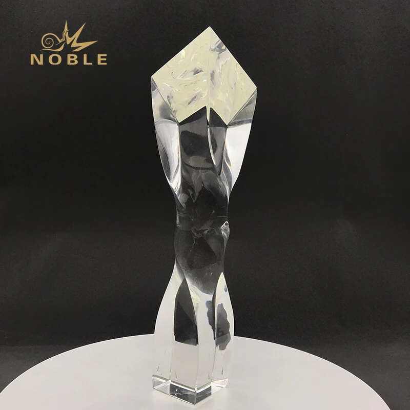Custom Weave Crystal Trophy Awards Laser Logo 1