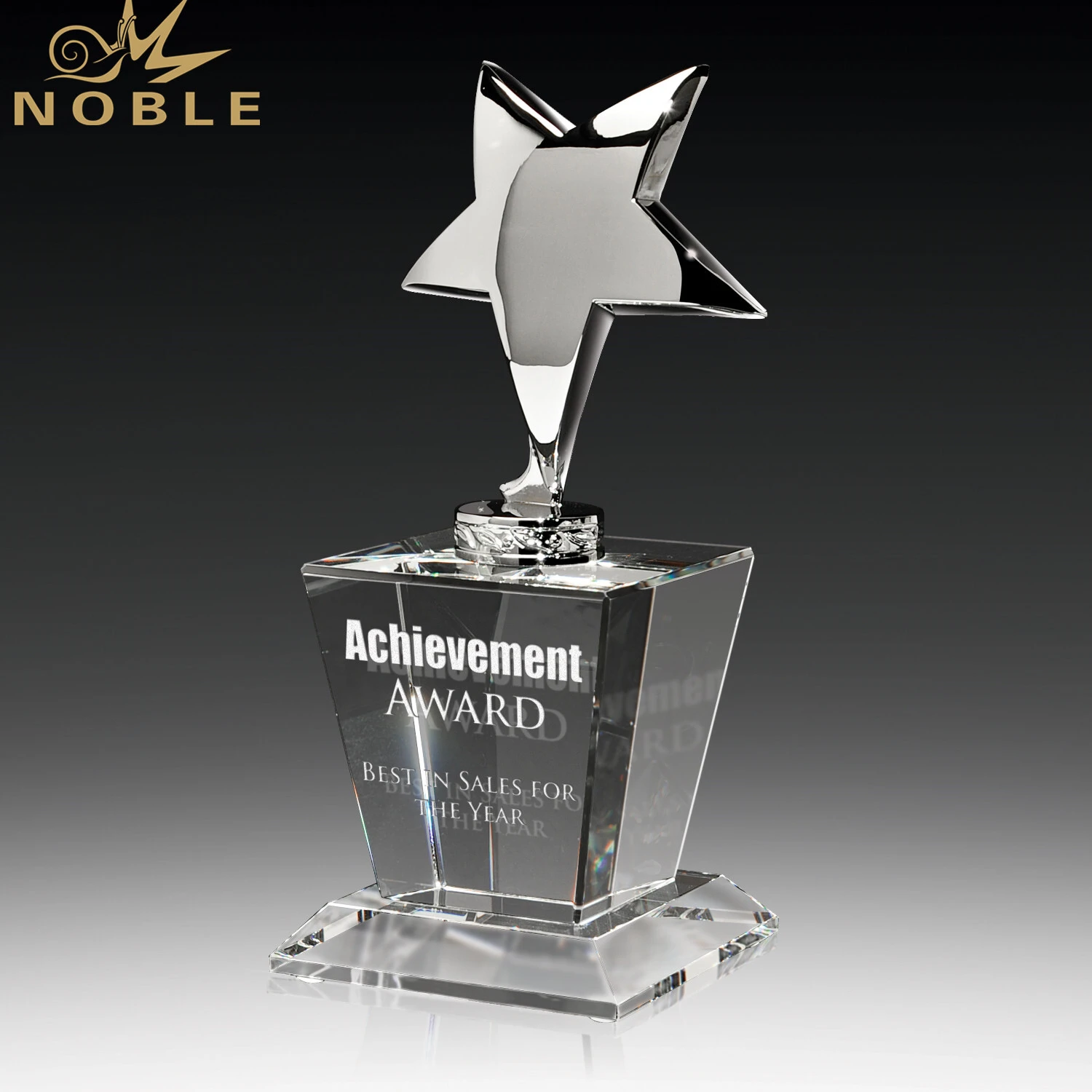 Silver Metal Star Trophy Crystal Award For President Souvenir 1