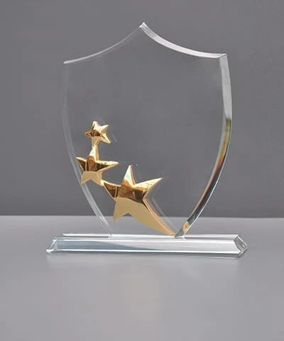 Clear Crystal Star Trophy With Engraving Glass Star Awards 1