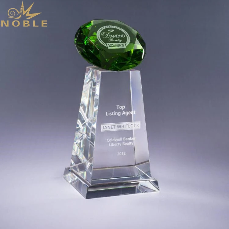Hot Logo Engraved K9 Crystal Diamond Award Trophy For VIP Customer 1