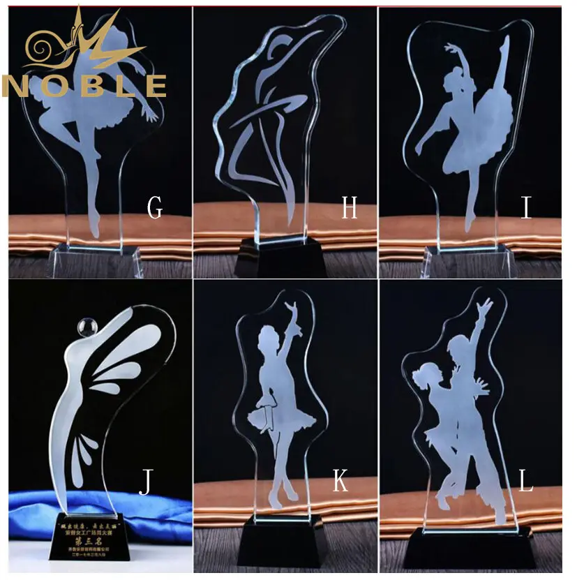 solid mesh glass golf trophies jade crystal supplier For Awards 1