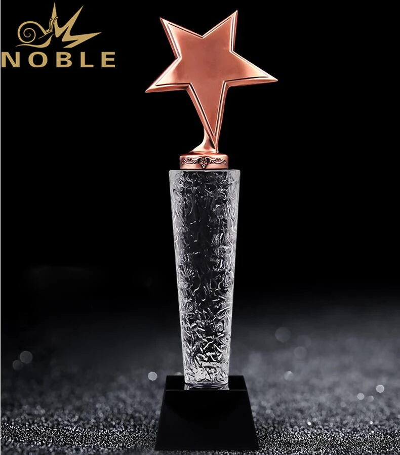 Noble Custom Free Engraving Metal Star Crystal Award Trophy 1
