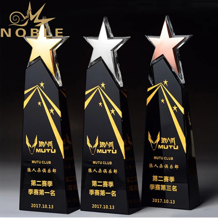 New Design High Quality Free Engraving Crystal Star Trophy 1