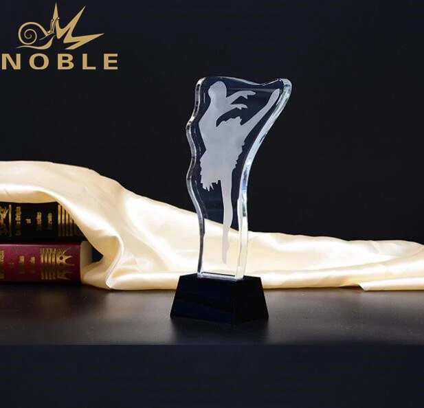 Noble New Design Free Engraving Crystal Dance Trophy 1