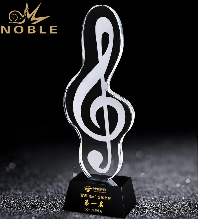 Noble New Design Free Engraving Crystal Music Award 1