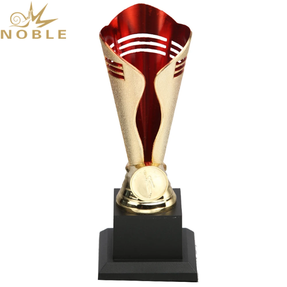 New Design Custom Logo Plastic Trophy Award with Red Design 1