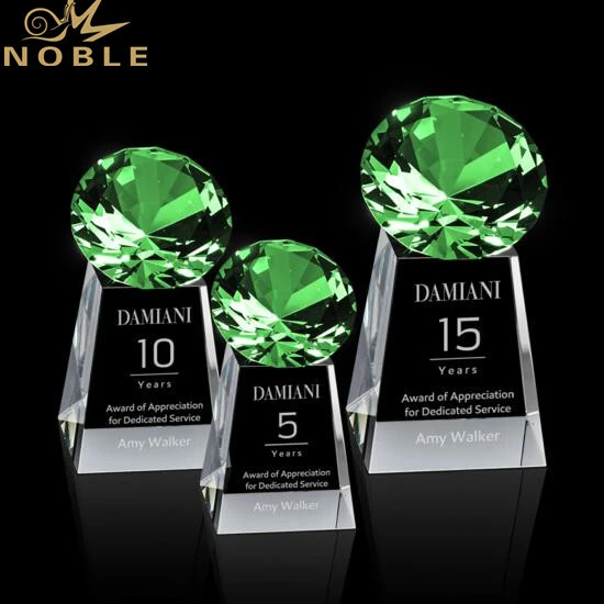 High Quality Custom Engraving Green Diamond Crystal Tower Award 1