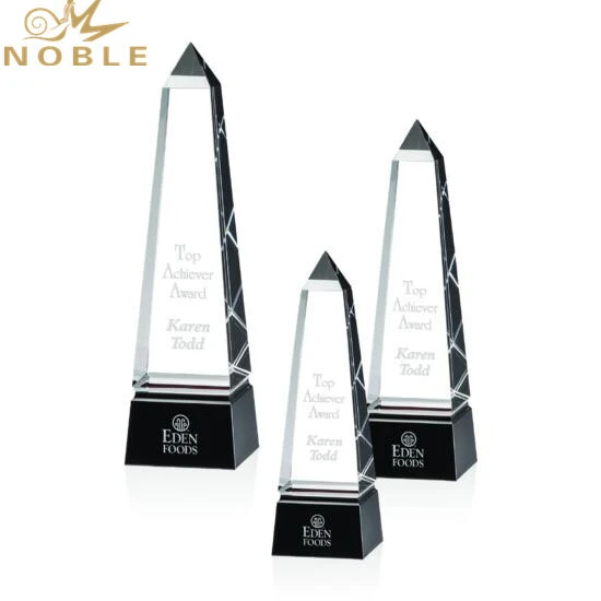 Noble Free Engraving Custom Groove Crystal Obelisk Awards 1