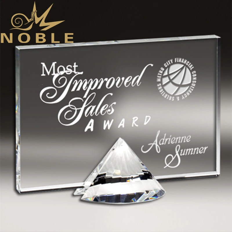 Noble Custom Engraving Exquisite Diamond Plaque Crystal Award Trophy 1