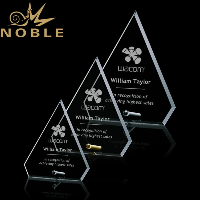 New Design Cantebury Jade Glass Diamond Award Plaque 1