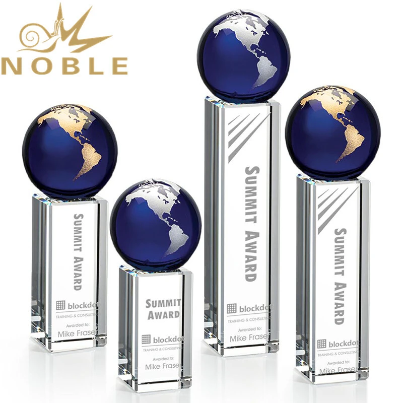 Noble Blue Globe Crystal Award 1