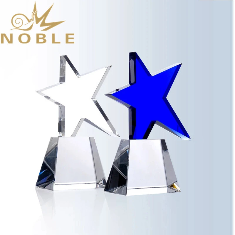 Noble New Design Meteor Blue Star Crystal Award 1